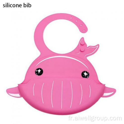 Baby Nourning Bib Cartoon Whale Silicone Bib